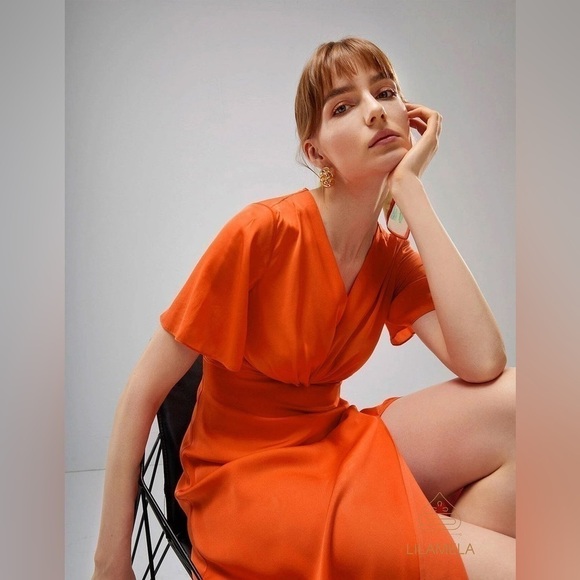 HOUSE OF HARLOW 1960 Orange 🍊 Pleated Maxi Dress | Formal Wedding Guest | Small - Picture 1 of 9